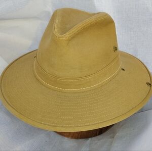 `🤠🎁 VINTAGE Henschel Hat Quarters USA Canvas Outback Snap-Up Made USA Hat`
